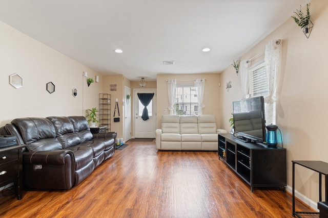 81 Baldwin Rd, Hempstead, NY 11550 - living area featuring wood finished floors and recessed lighting