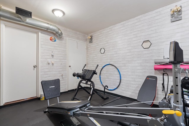 81 Baldwin Rd, Hempstead, NY 11550 - exercise room featuring wooden walls