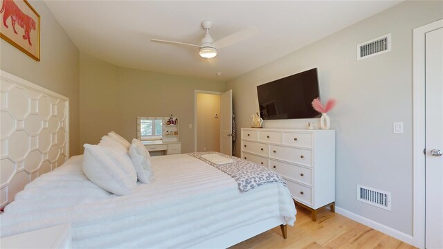 9 Shaw Ln, East Moriches, NY 11940 - bedroom featuring light wood-style floors and ceiling fan