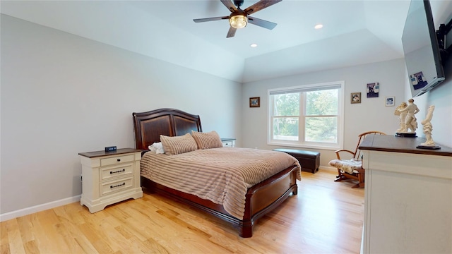 9 Shaw Ln, East Moriches, NY 11940 - bedroom featuring light wood-style floors, recessed lighting, and a ceiling fan