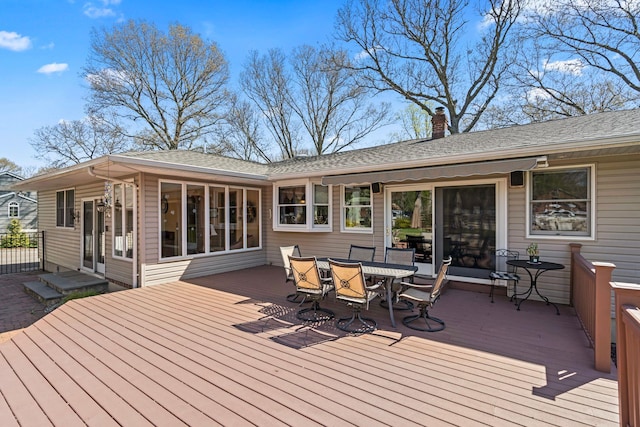 24 Croft Ln, Smithtown, NY 11787 - wooden deck featuring outdoor dining area