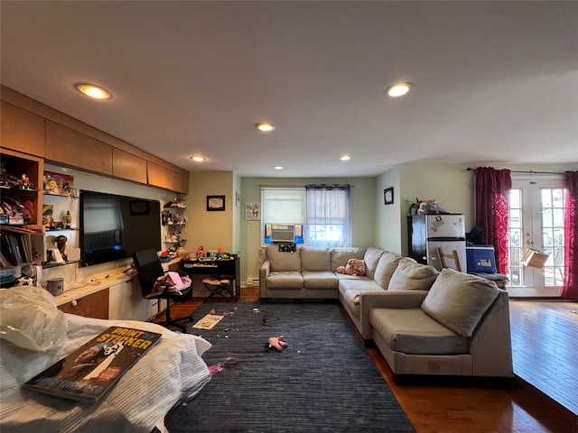 38 Nesaquake Ave, Port Washington, NY 11050 - living area featuring dark wood-type flooring and recessed lighting