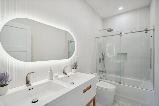 11 Vernon St, Plainview, NY 11803 - full bath with shower / bath combination with glass door and vanity