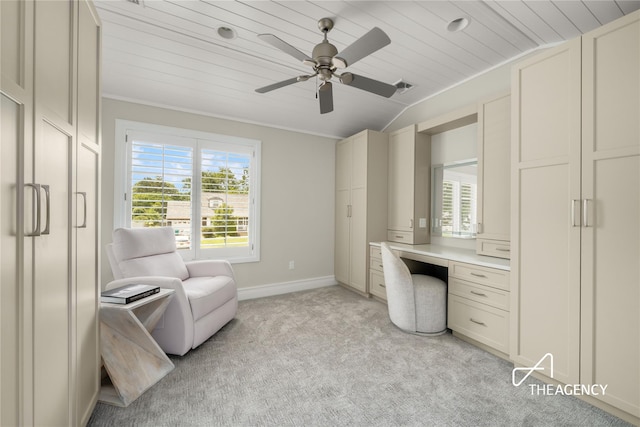 50 Ships Point Ln, Oyster Bay, NY 11771 - office space with plenty of natural light, lofted ceiling, wood ceiling, light carpet, and a ceiling fan
