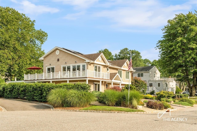 50 Ships Point Ln, Oyster Bay, NY 11771 - view of front of house with solar panels