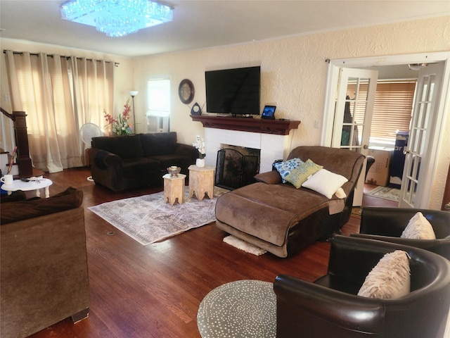 118 Carver Ter, Yonkers, NY 10710 - living area with wood finished floors and a fireplace