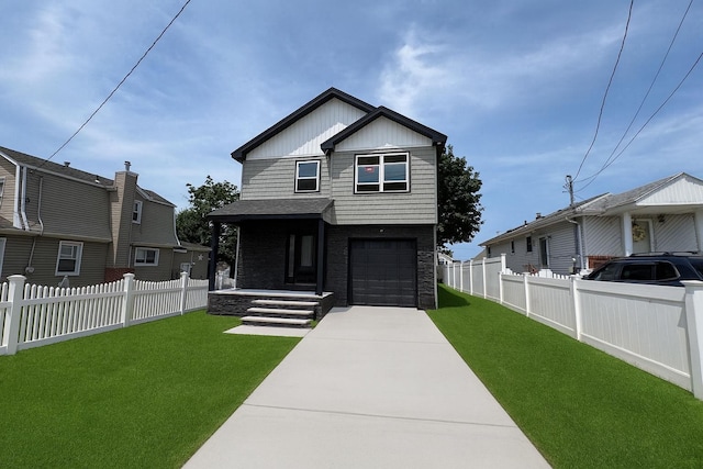 176 Hillsboro Ave, Elmont, NY 11003 - view of front facade featuring a garage and concrete driveway