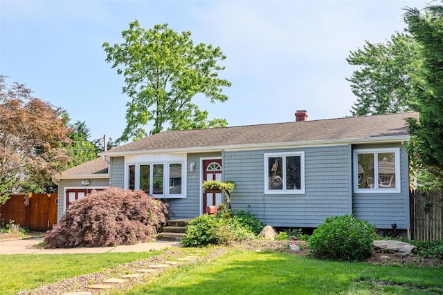 12 Rivera Ln, West Sayville, NY 11796 - ranch-style home featuring an attached garage and a chimney