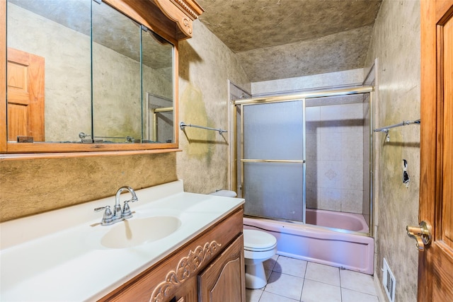 12 Rivera Ln, West Sayville, NY 11796 - full bathroom with vanity, tile patterned floors, and bath / shower combo with glass door