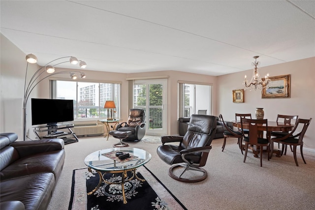 100 High Point Dr Unit 310, Hartsdale, NY 10530 - living area featuring carpet floors and a chandelier