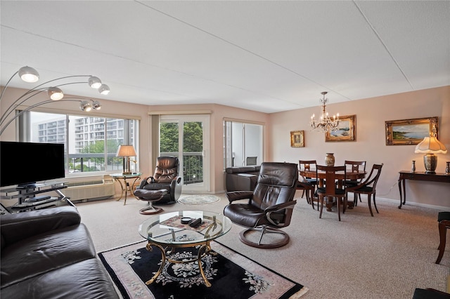 100 High Point Dr Unit 310, Hartsdale, NY 10530 - living area featuring a chandelier and carpet