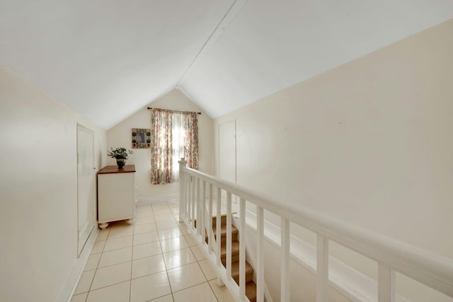 86 Briary Rd, Dobbs Ferry, NY 10522 - hallway featuring light tile patterned floors and lofted ceiling