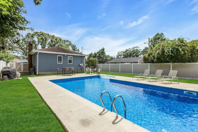 117 E Madison St, East Islip, NY 11730 - view of pool with a fenced backyard, a patio, and area for grilling