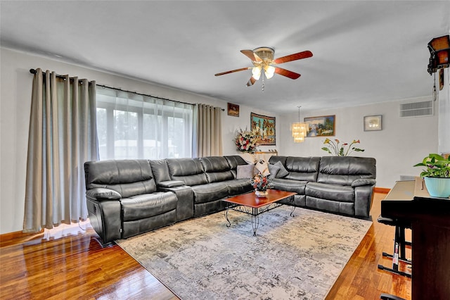 18 Pashen Pl, Dix Hills, NY 11746 - living area with a ceiling fan and hardwood / wood-style flooring