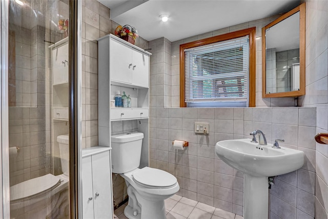 18 Pashen Pl, Dix Hills, NY 11746 - full bath with tile walls, tile patterned floors, and a stall shower