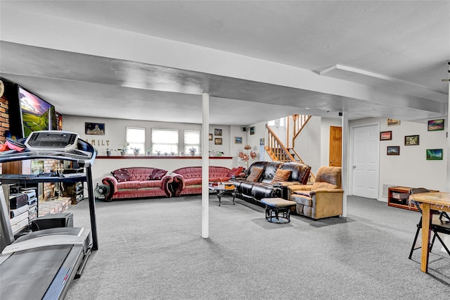 18 Pashen Pl, Dix Hills, NY 11746 - living room with stairs and carpet