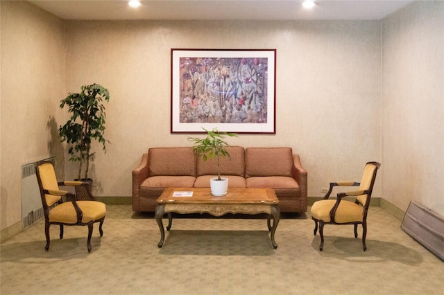 162-41 Powells Cove Blvd Unit 4K, Beechhurst, NY 11357 - carpeted living room with radiator and recessed lighting