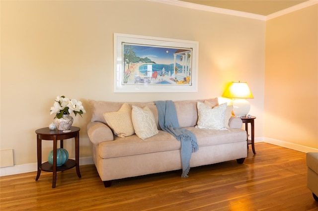 162-41 Powells Cove Blvd Unit 4K, Beechhurst, NY 11357 - living area with crown molding and wood finished floors