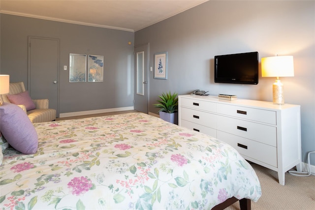 162-41 Powells Cove Blvd Unit 4K, Beechhurst, NY 11357 - bedroom with light colored carpet and ornamental molding
