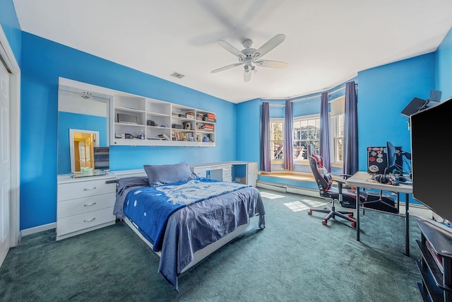 3 Kohlsaat Ct, Smithtown, NY 11787 - carpeted bedroom featuring an office area and a ceiling fan