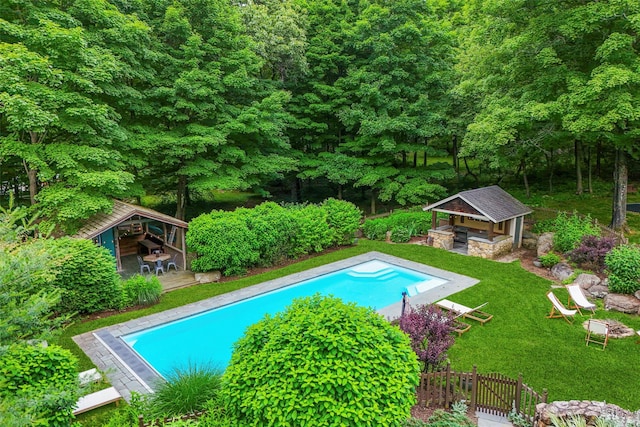 17 Half Moon Rdg, Cold Spring, NY 10516 - outdoor pool featuring an exterior structure, an outbuilding, a patio, and a gazebo