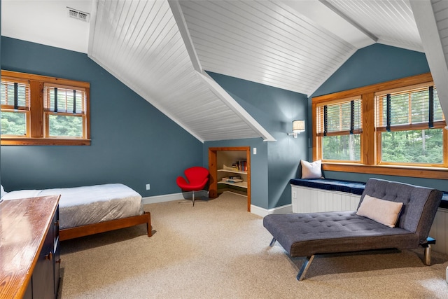 17 Half Moon Rdg, Cold Spring, NY 10516 - bedroom featuring lofted ceiling, carpet floors, multiple windows, and radiator