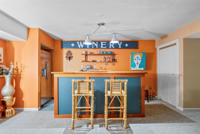 17 Half Moon Rdg, Cold Spring, NY 10516 - indoor bar with stainless steel fridge and carpet