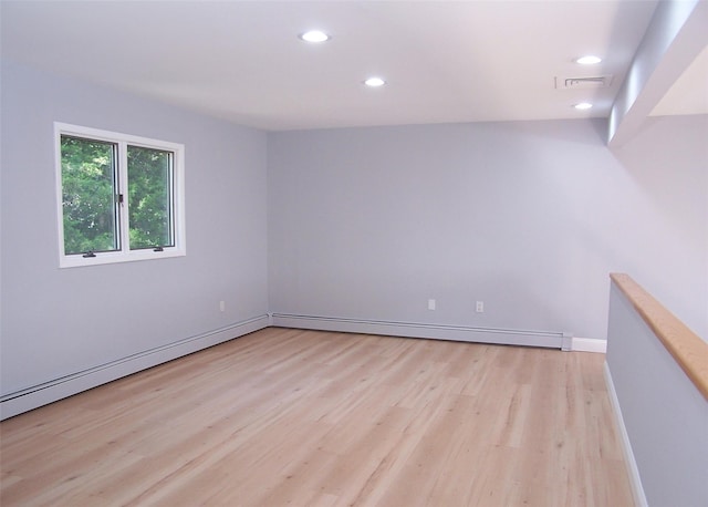 121 Lower Sheep Pasture Rd, East Setauket, NY 11733 - unfurnished room featuring light wood-style floors, recessed lighting, and baseboard heating
