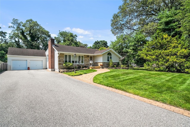 506 Kime Ave, West Islip, NY 11795 - view of front of house featuring a chimney, driveway, and stone siding