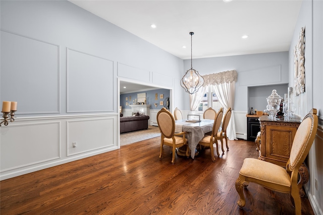 506 Kime Ave, West Islip, NY 11795 - dining room with a chandelier, dark wood finished floors, and recessed lighting