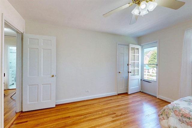 32 Biltmore Ave, Yonkers, NY 10710 - unfurnished bedroom with light wood-style floors and ceiling fan