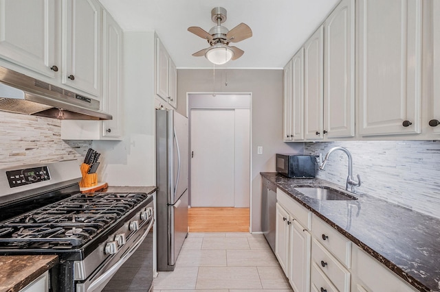 18 Ivy St Unit 4A, Farmingdale, NY 11735 - kitchen featuring appliances with stainless steel finishes, under cabinet range hood, and white cabinetry
