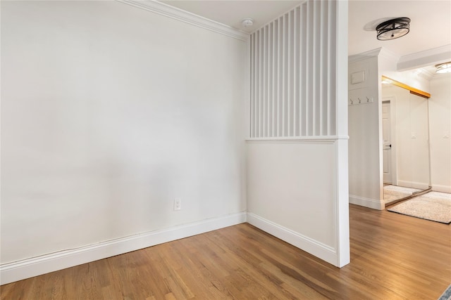 6 Birchwood Ct Unit 4C, Mineola, NY 11501 - spare room featuring crown molding, wood finished floors, and a smoke detector