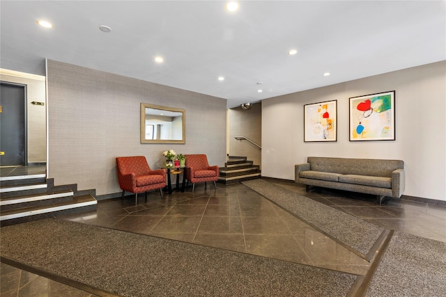 6 Birchwood Ct Unit 4C, Mineola, NY 11501 - building lobby featuring stairs and recessed lighting