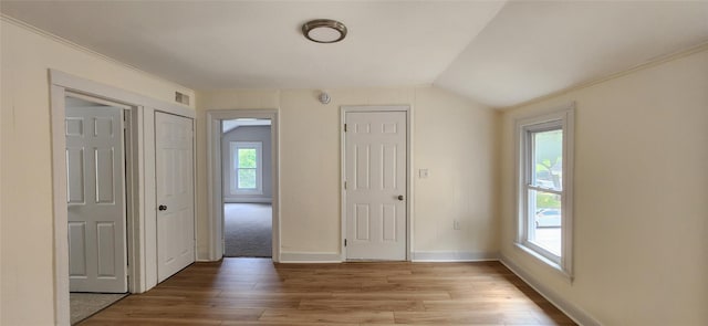 117 Talmadge St, Poughkeepsie, NY 12601 - unfurnished bedroom featuring multiple windows, light wood finished floors, and lofted ceiling