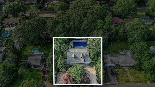 31 Neptune Ave, Mastic, NY 11950 - aerial perspective of suburban area with property parcel outlined