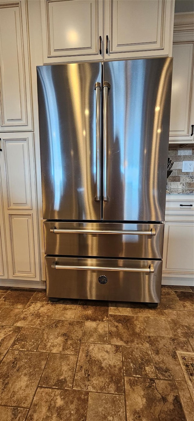 12 Omni Parc Dr, Nanuet, NY 10954 - kitchen view of stainless steel fridge and decorative backsplash