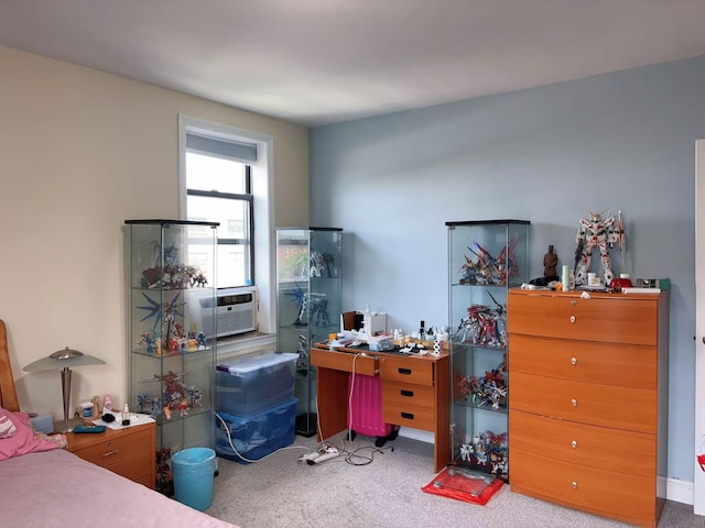 14450 38th Ave Unit B5, Flushing, NY 11354 - bedroom with carpet floors and cooling unit
