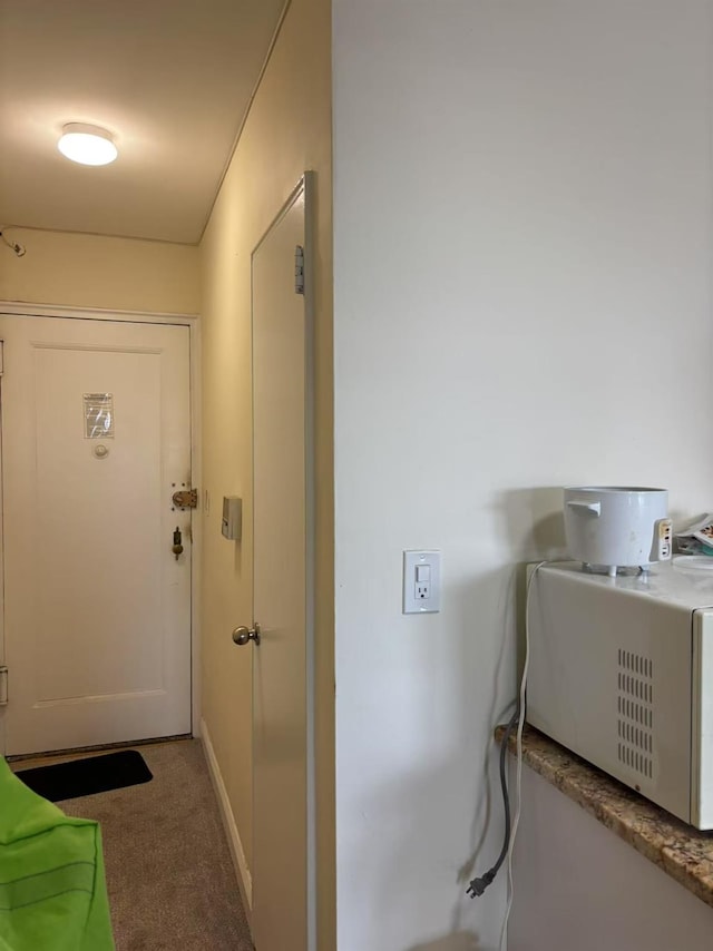 14450 38th Ave Unit B5, Flushing, NY 11354 - doorway to outside featuring carpet and baseboards