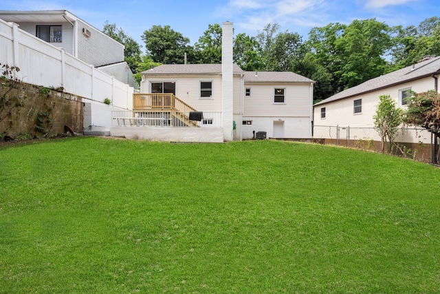 690 Corbalis Pl, Yonkers, NY 10703 - back of property with stairs and a chimney