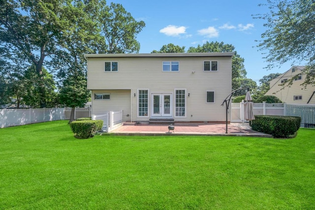 32 Clarkson Rd, Centereach, NY 11720 - rear view of property featuring a patio area, a fenced backyard, french doors, and a gate