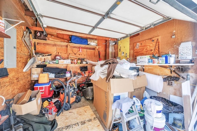 32 Clarkson Rd, Centereach, NY 11720 - garage with a workshop area and electric panel