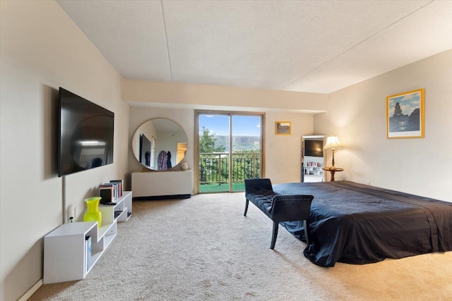 1020 Warburton Ave Unit 9C, Yonkers, NY 10701 - carpeted bedroom featuring access to exterior and a textured ceiling
