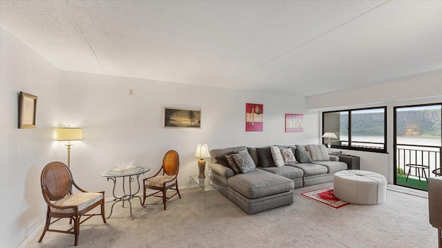 1020 Warburton Ave Unit 9C, Yonkers, NY 10701 - carpeted living room with a textured ceiling and baseboards