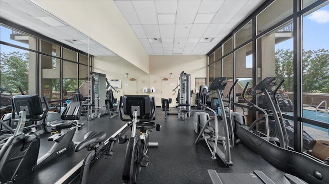 1020 Warburton Ave Unit 9C, Yonkers, NY 10701 - gym with a paneled ceiling