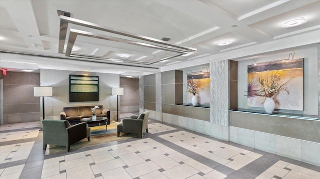 1020 Warburton Ave Unit 9C, Yonkers, NY 10701 - lobby with coffered ceiling and beam ceiling