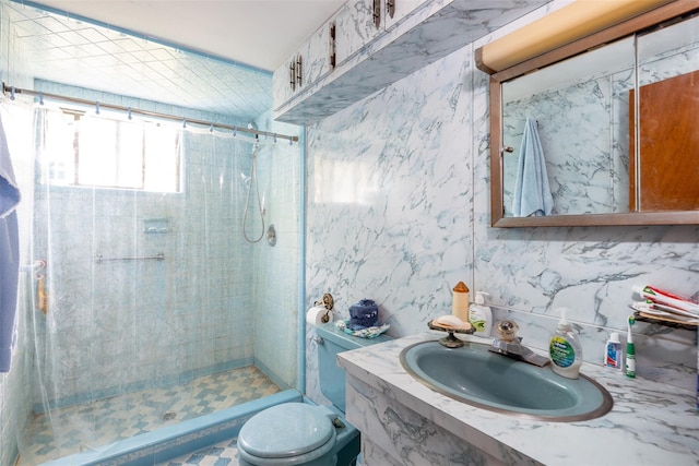 353 W Elm Rd, Mastic Beach, NY 11951 - bathroom featuring a tile shower and vanity