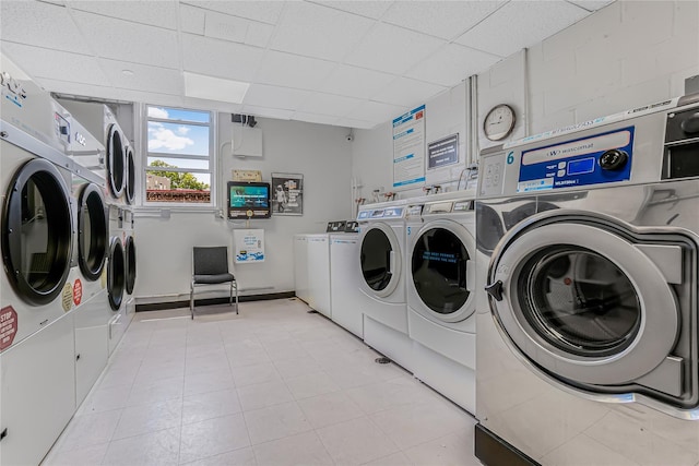 5444 Little Neck Pkwy Unit 6C, Little Neck, NY 11362 - community laundry room featuring independent washer and dryer and stacked washer and clothes dryer