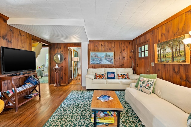 1467 Rte 292, Holmes, NY 12531 - living room with wood walls and wood finished floors