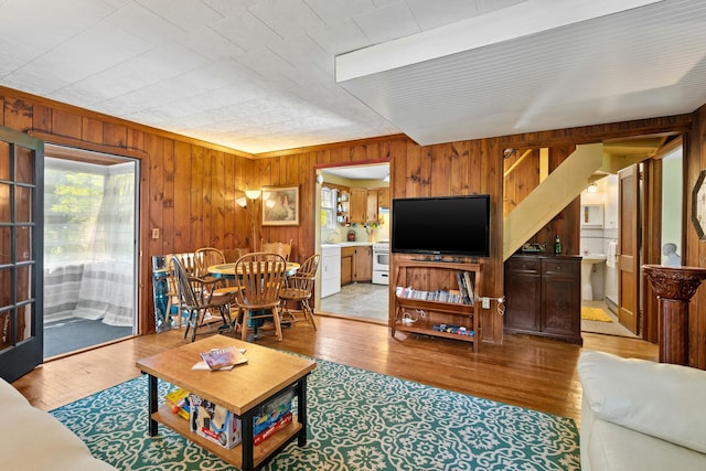 1467 Rte 292, Holmes, NY 12531 - living room featuring plenty of natural light, wood walls, and wood-type flooring